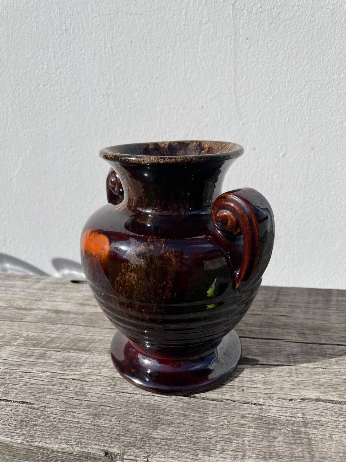 Art Deco brown ceramic vase