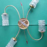 Large vintage gold four-light wall sconce
