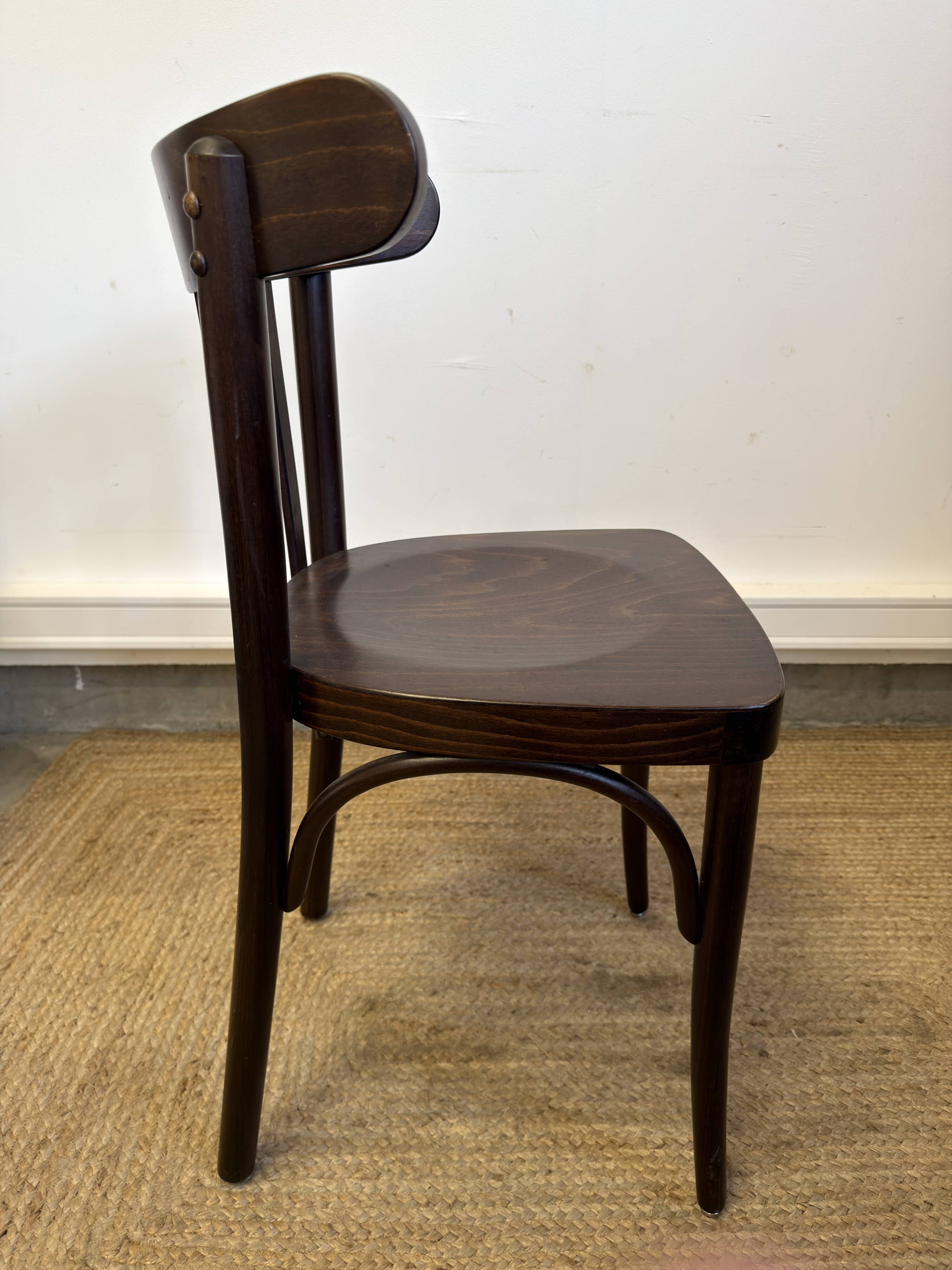 Curved wooden bistro chair – Baumann / Thonet style – 1950s-60s