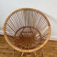 Fauteuil corbeille en rotin vintage