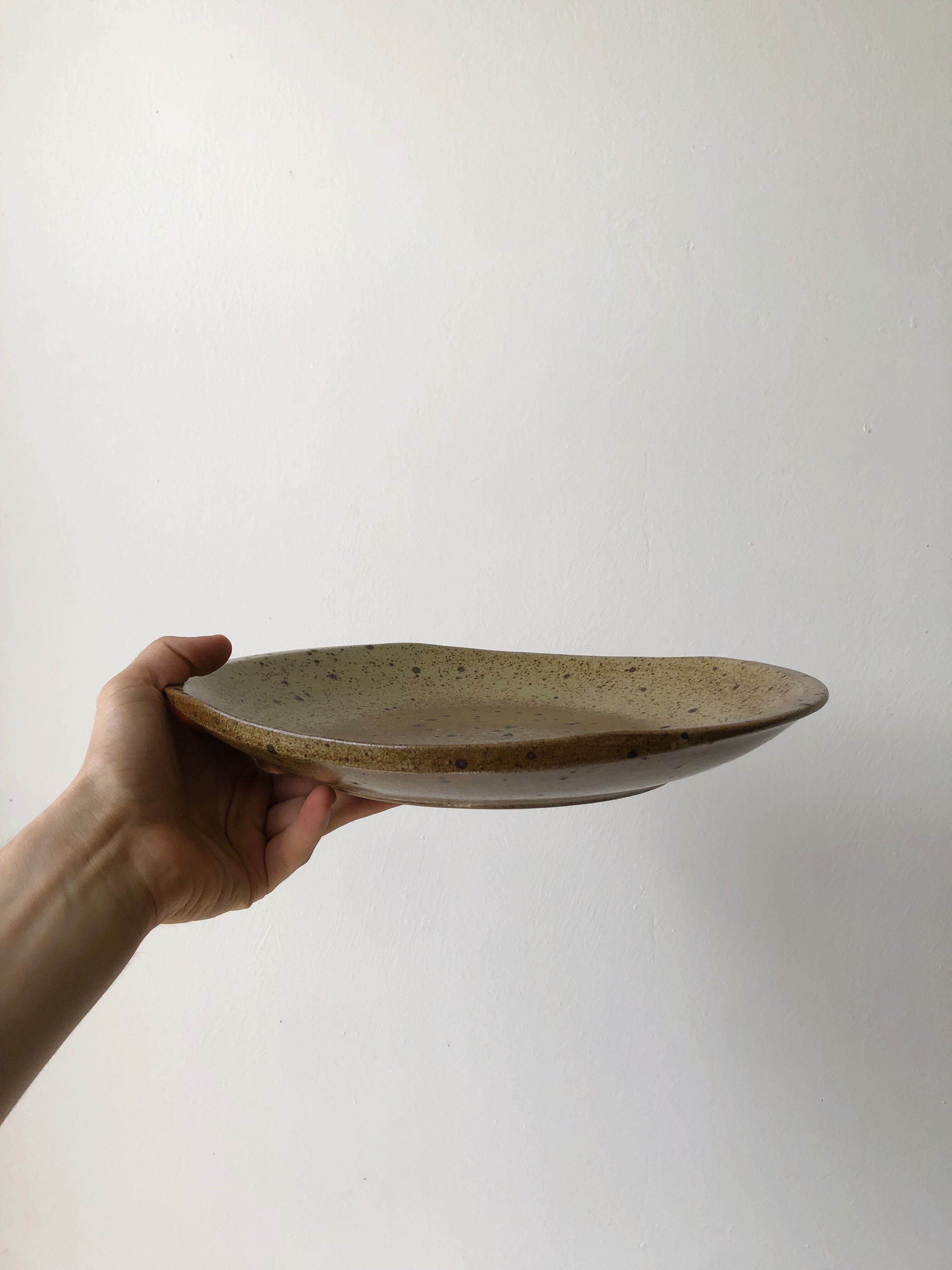 Pyrite stoneware serving dish