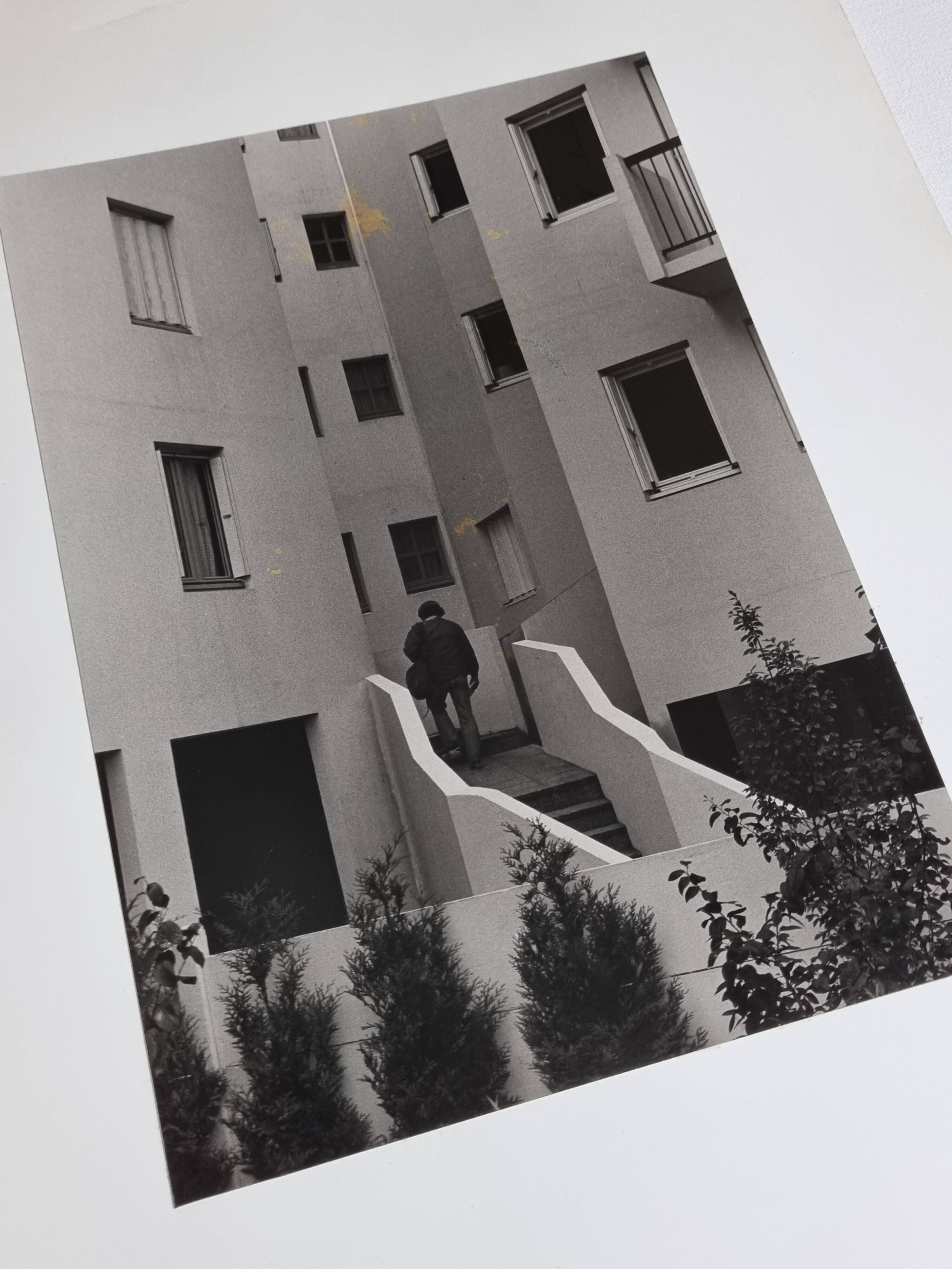 Art photography, town planning, architecture, vintage silver print, 1960s
