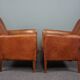 Set of 2 cowhide leather armchairs
