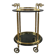 Rolling serving table in gold metal and smoked glass, 20th century