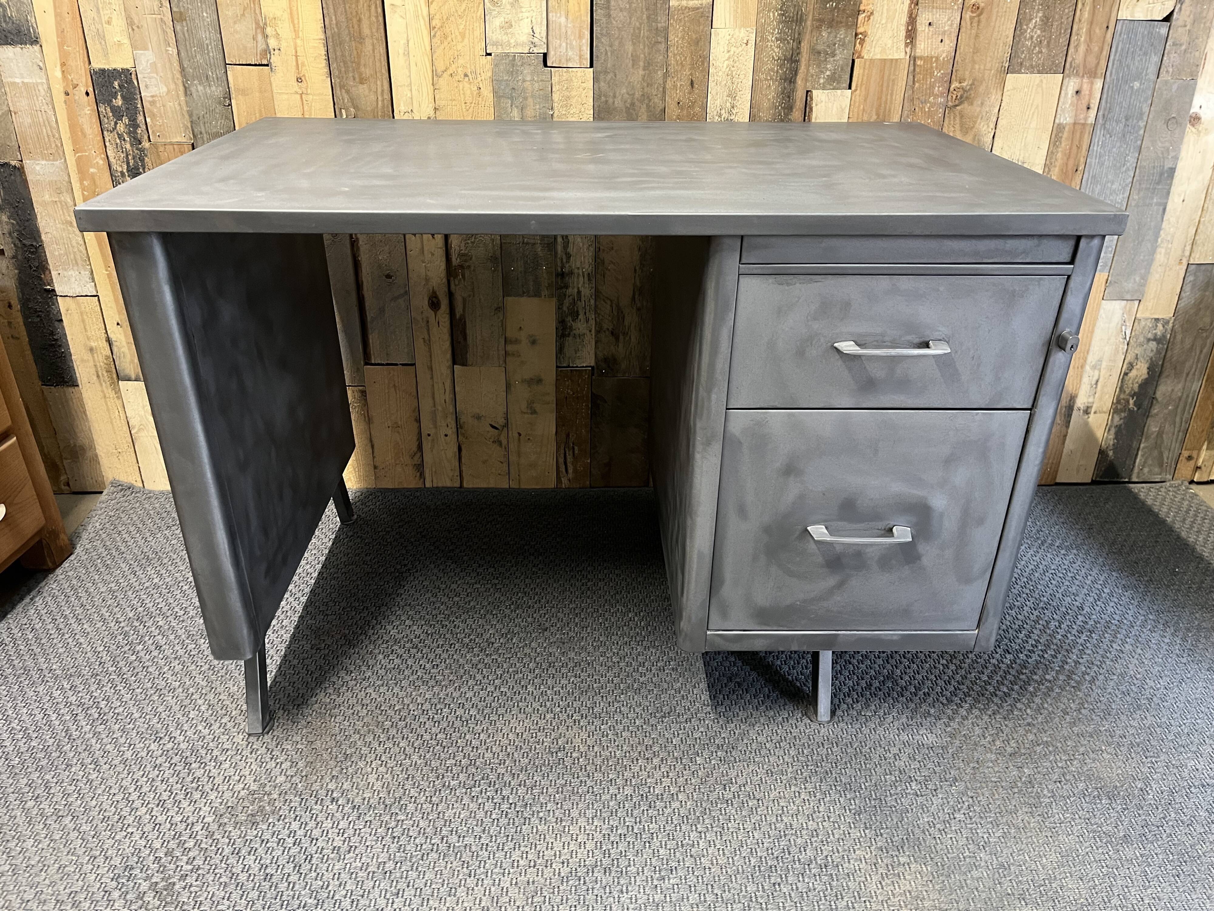 Industrial metal desk