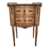 Louis XV style kidney chest of drawers Marble top with brass gallery 20th century