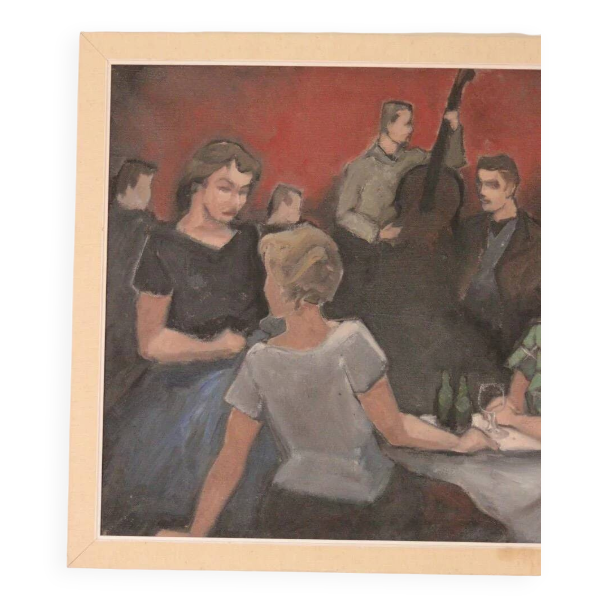 Huile sur toile norvégienne par Otto Olsen, 1958