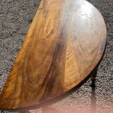Half-moon table in solid walnut