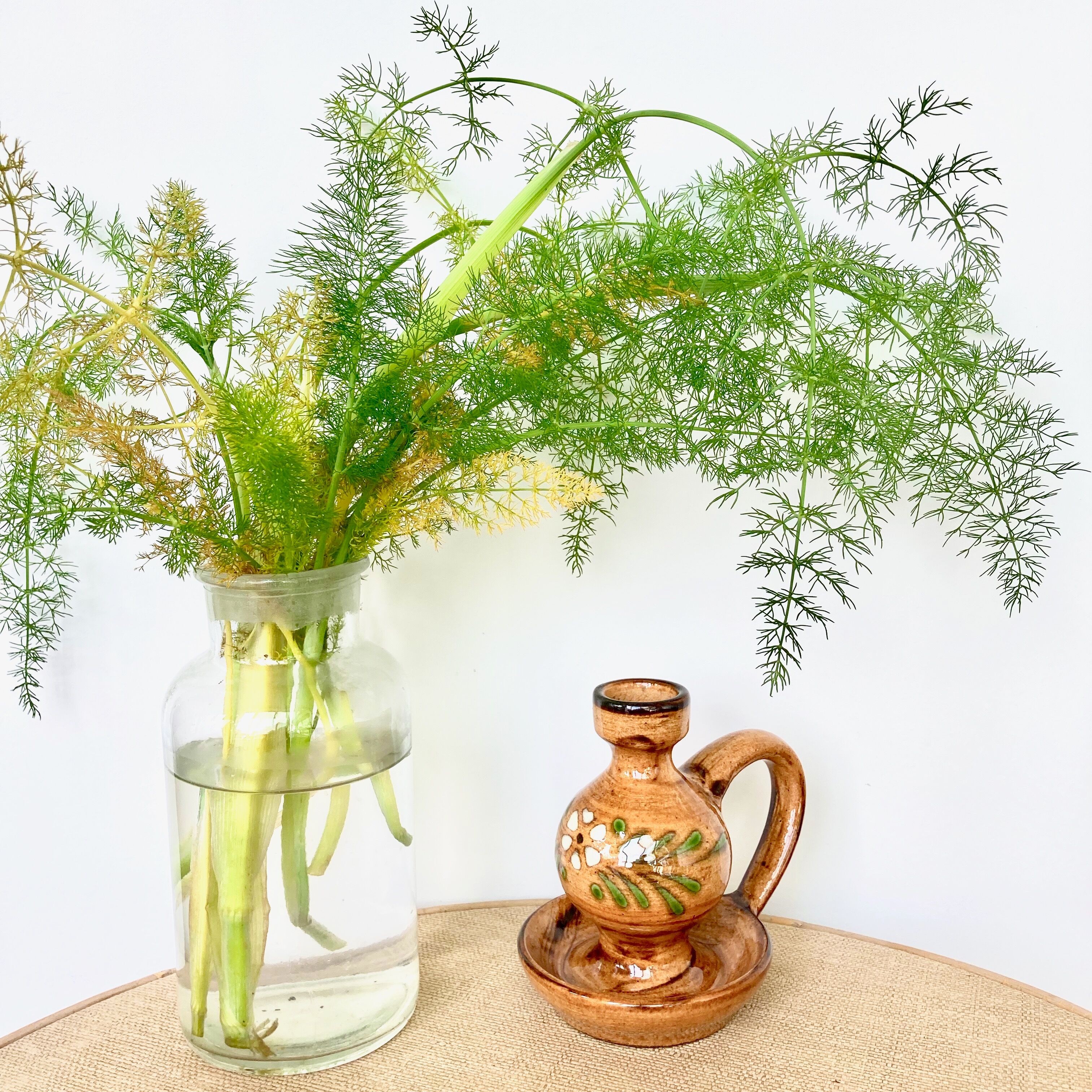 Glazed pottery candle holder