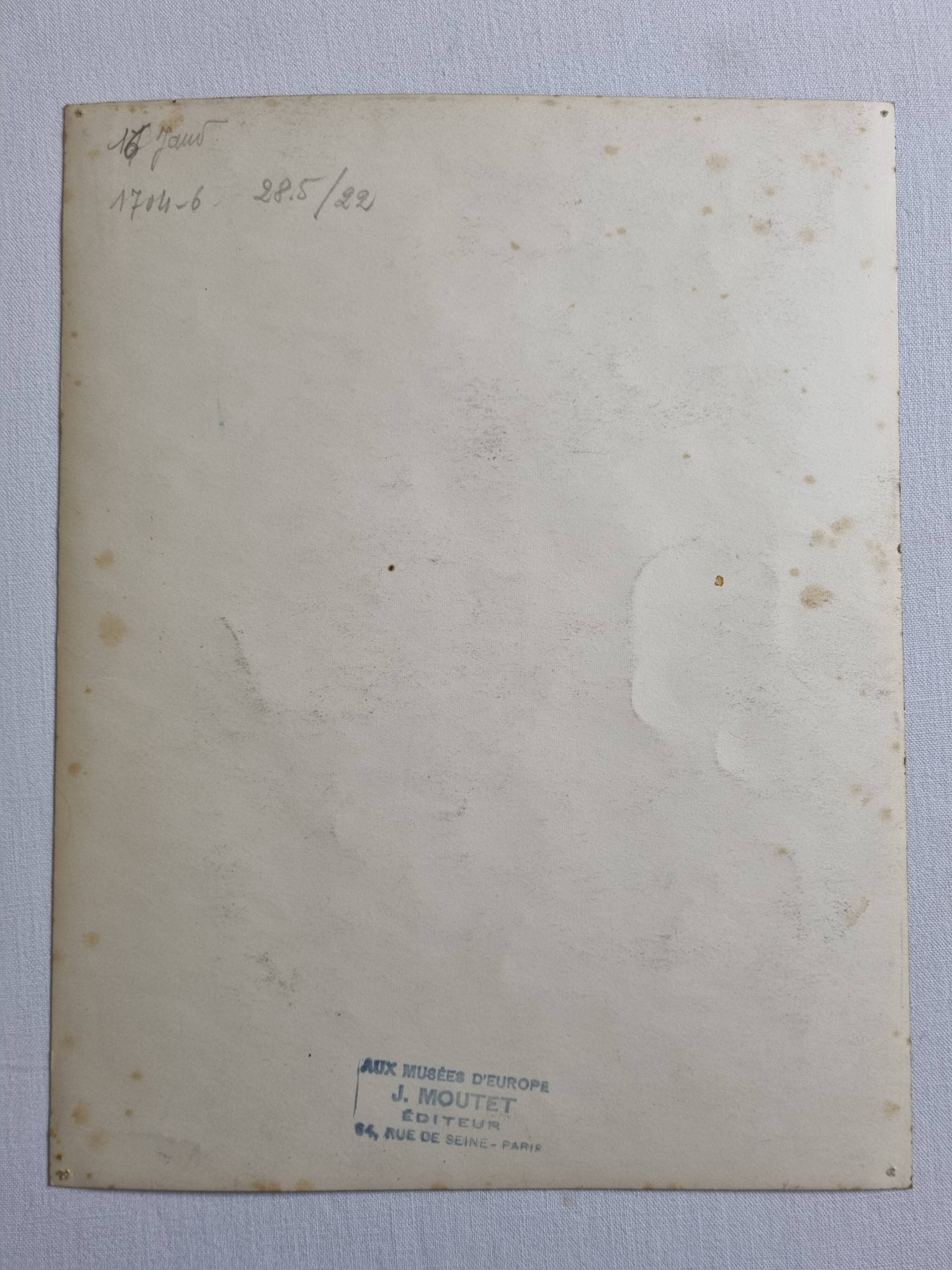 Old photograph by Eugène Fiorillo after Fix Masseau, bust of Beethoven, silver print