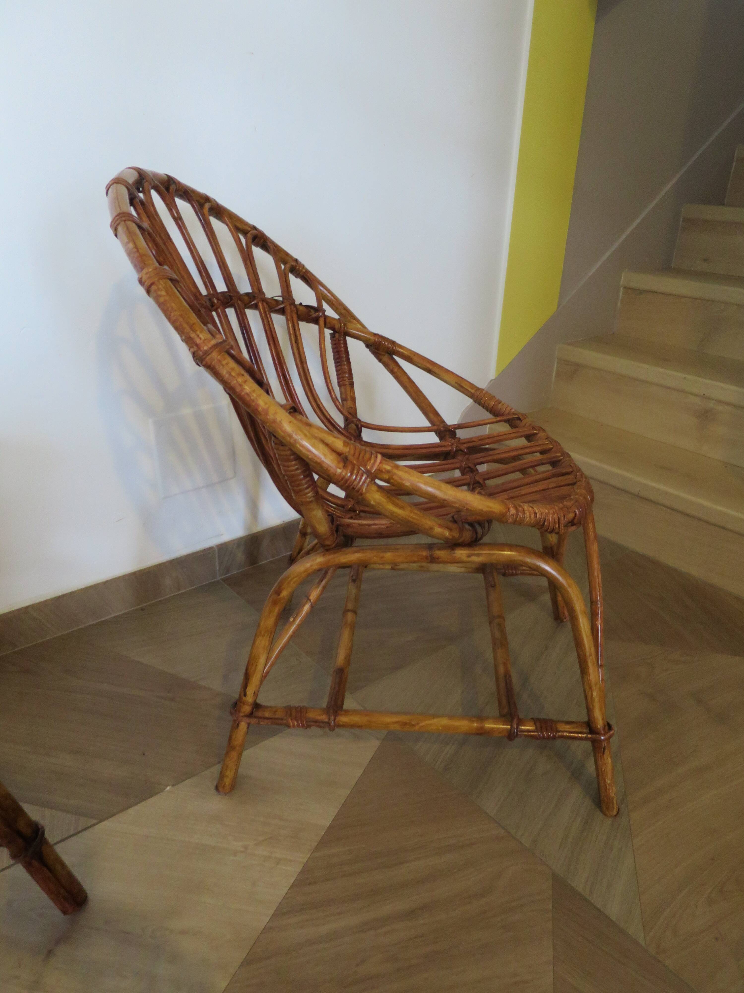Rattan armchairs for children, 1980s