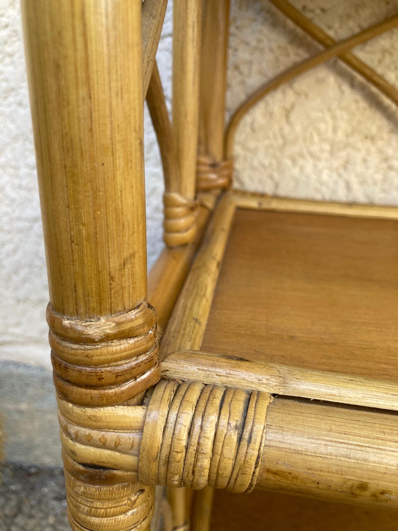 Vintage rattan shelf