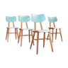 Series of 4 wooden chair Ton (Ex Thonet) 1960