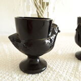 Vintage chicken shells in black opaline