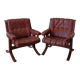 Scandinavian Mid-Century Modern Leather Easy Chairs by Ekornes 1970s.