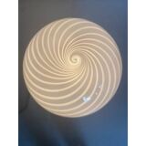 Contemporary murano spiral white murano glass table lamp