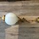 Suspension globe opal glass and brass