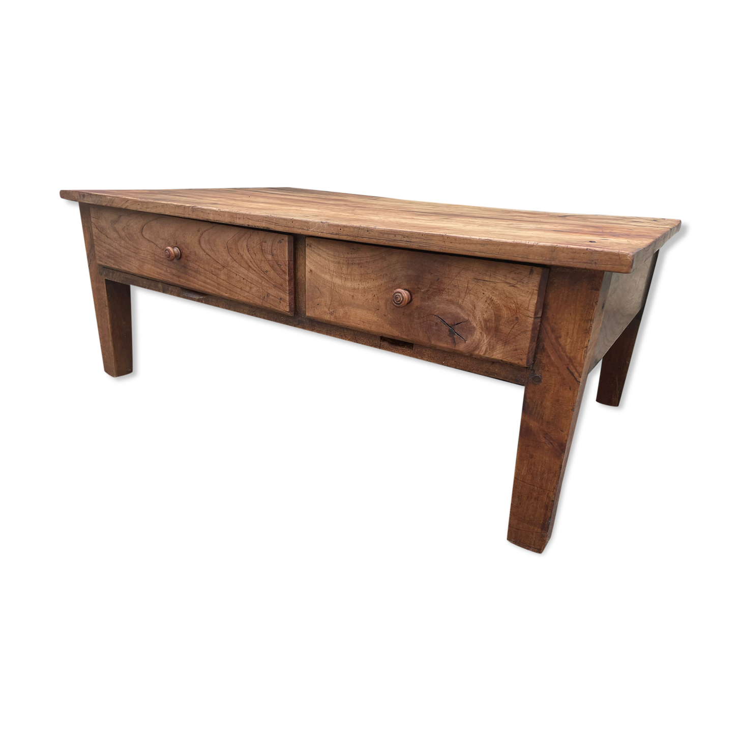 Table basse rustique 2 tiroirs