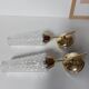 Pair of brass and glass wall lights