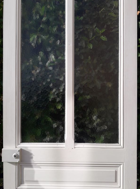 Old translucent glazed communication door 82.5x214.2cm (2)