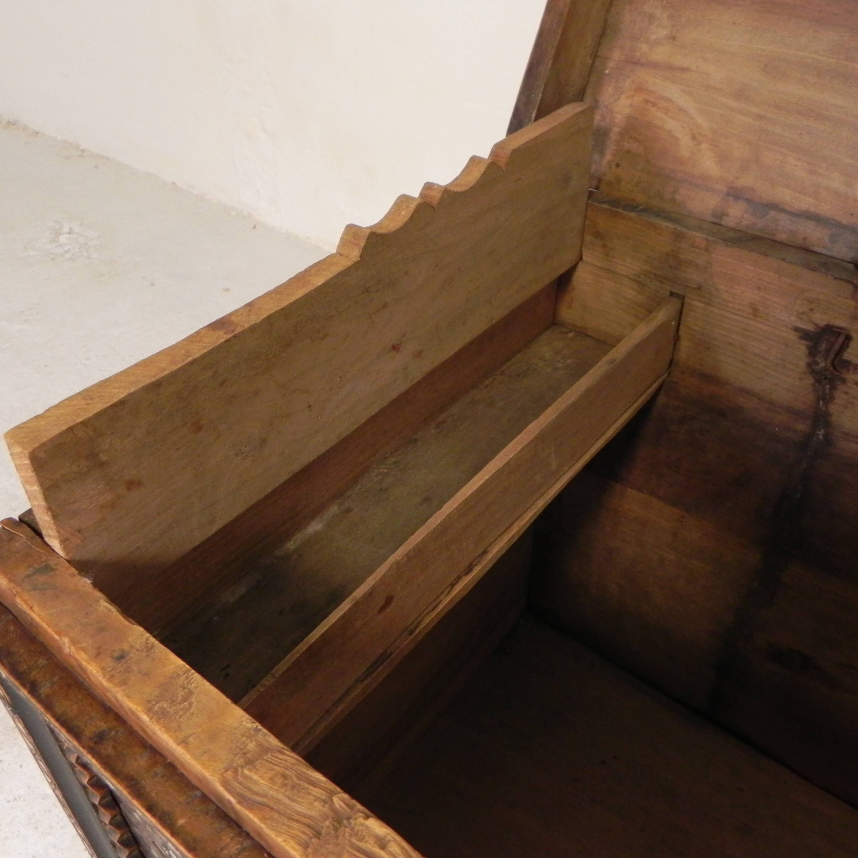 19th century Syrian wedding chest with mother of pearl inlay