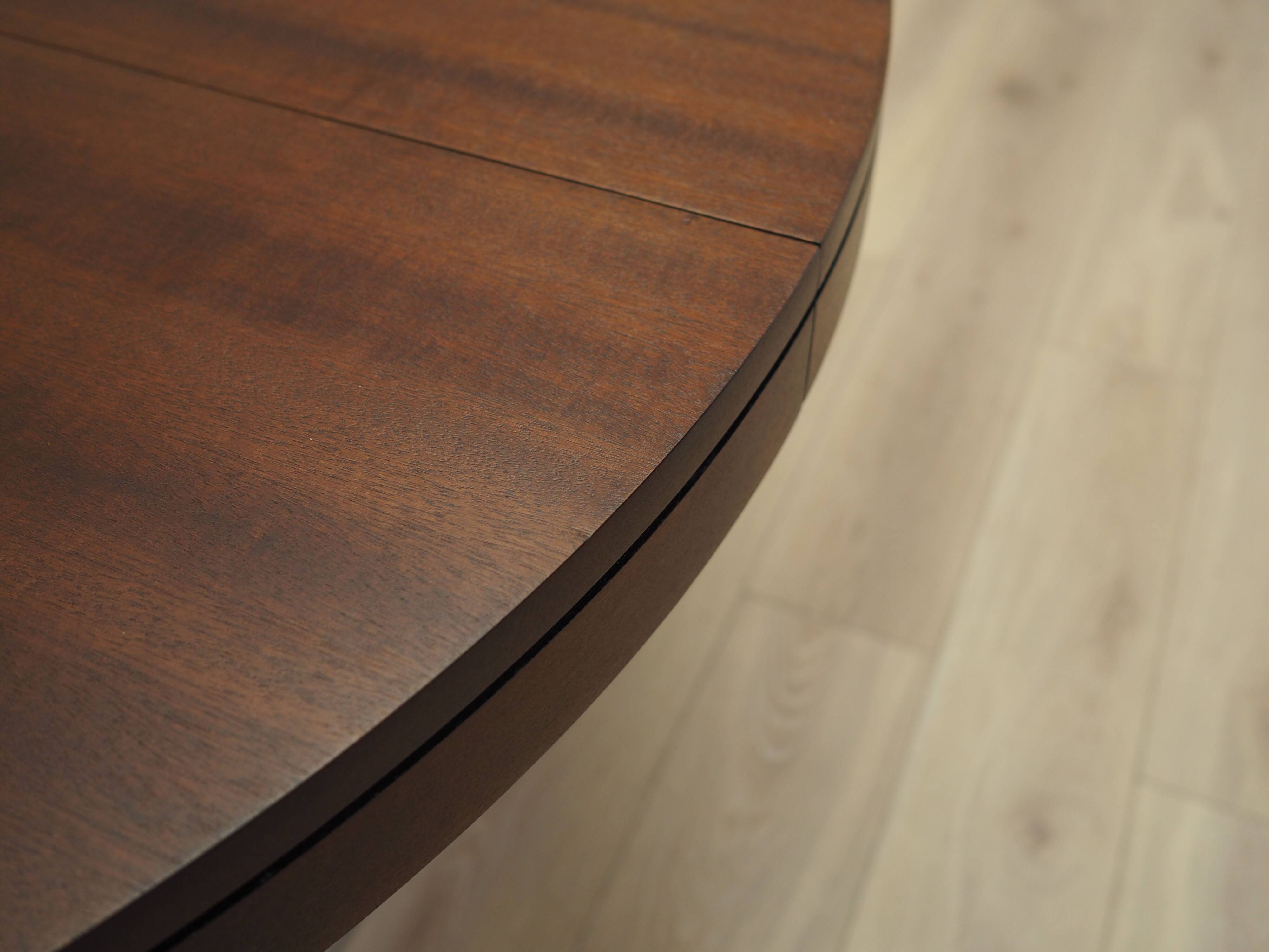 Round mahogany table, Italian design, 1970s, production: Italy