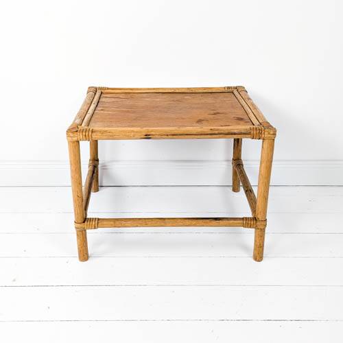 Table basse vintage en bambou marron clair Tablette Mid Century Vintage Rat