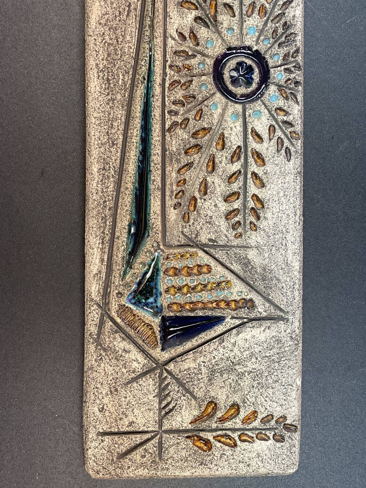 Contemporary enameled ceramic Denise Bernard Paris ceramics from the wells 1960