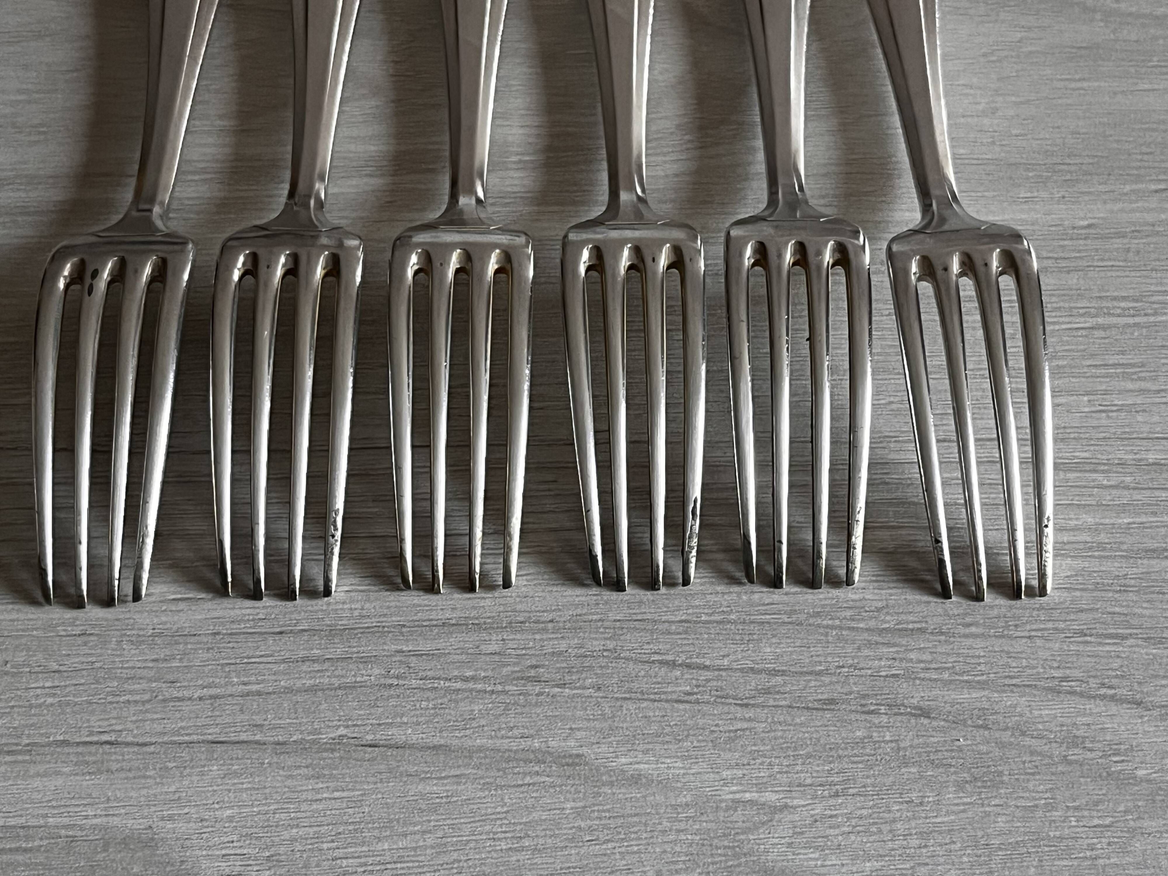 Antique silver-plated forks