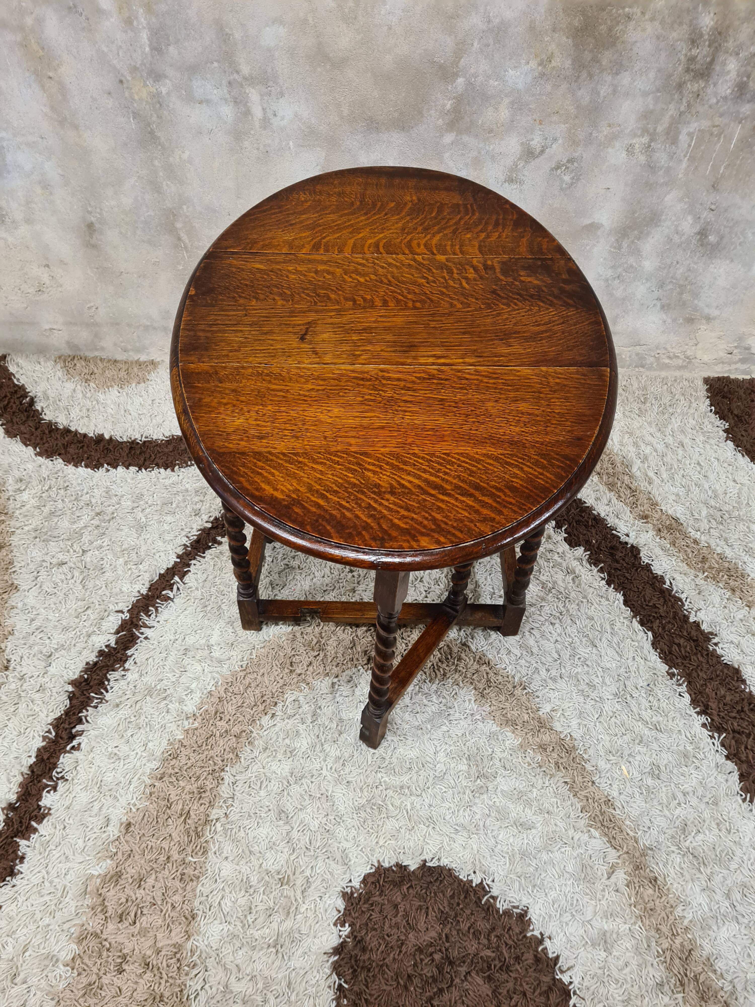 Table Gateleg Solid Oak 1900, England