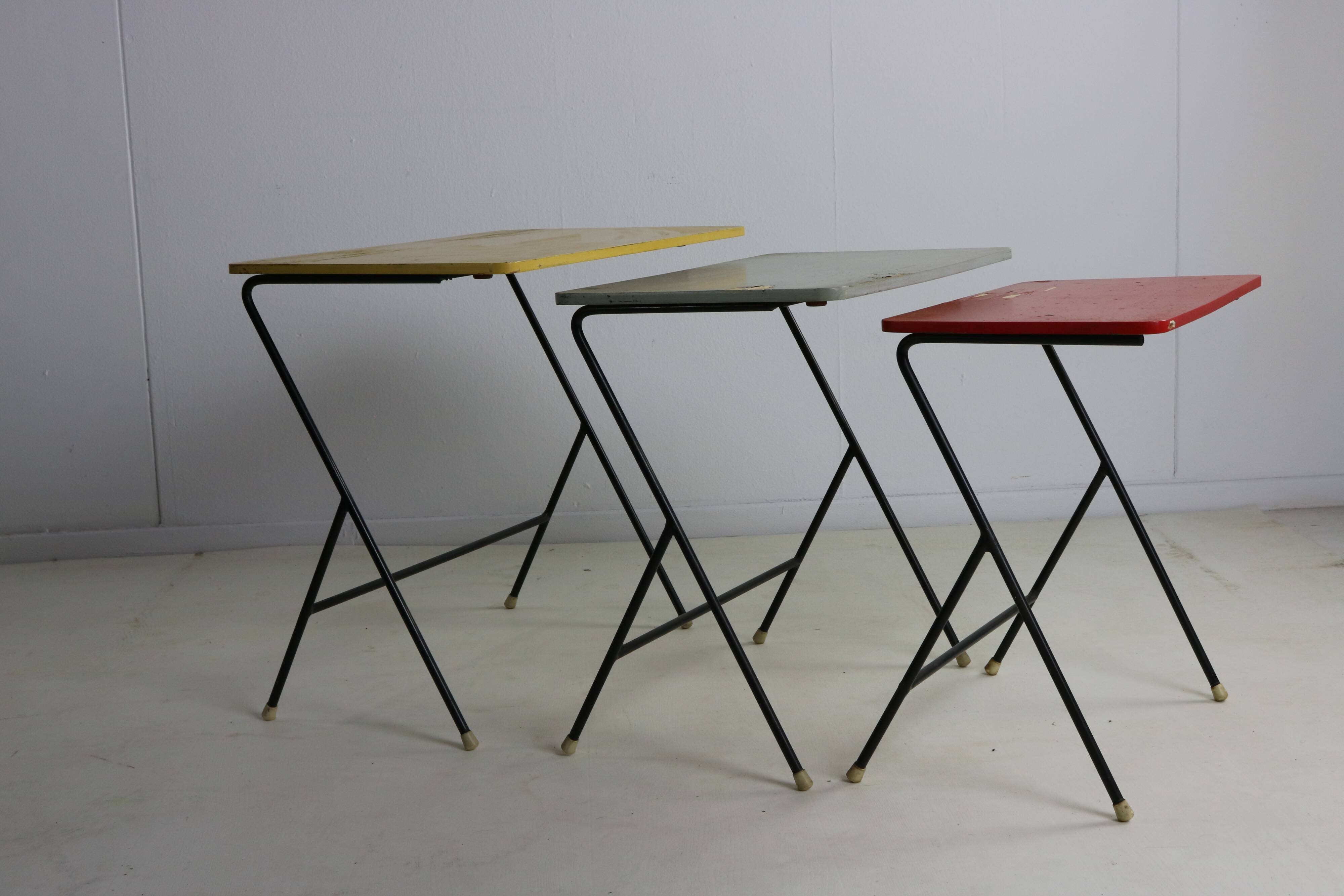 Set of fifties dutch design colorful nestingtables