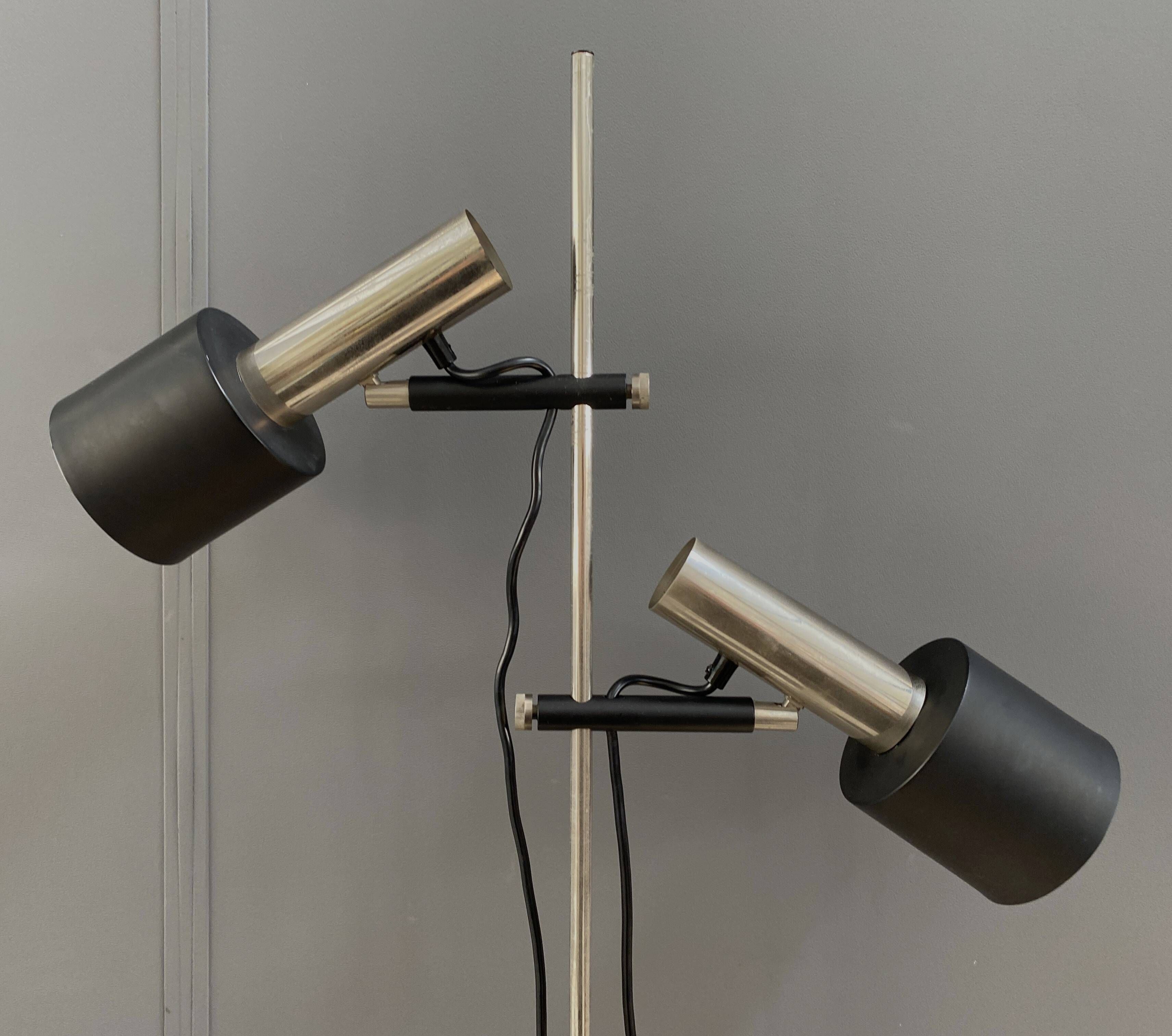 double shaded metal floorlamp by J. Hoogervorst for Anvia Netherlands