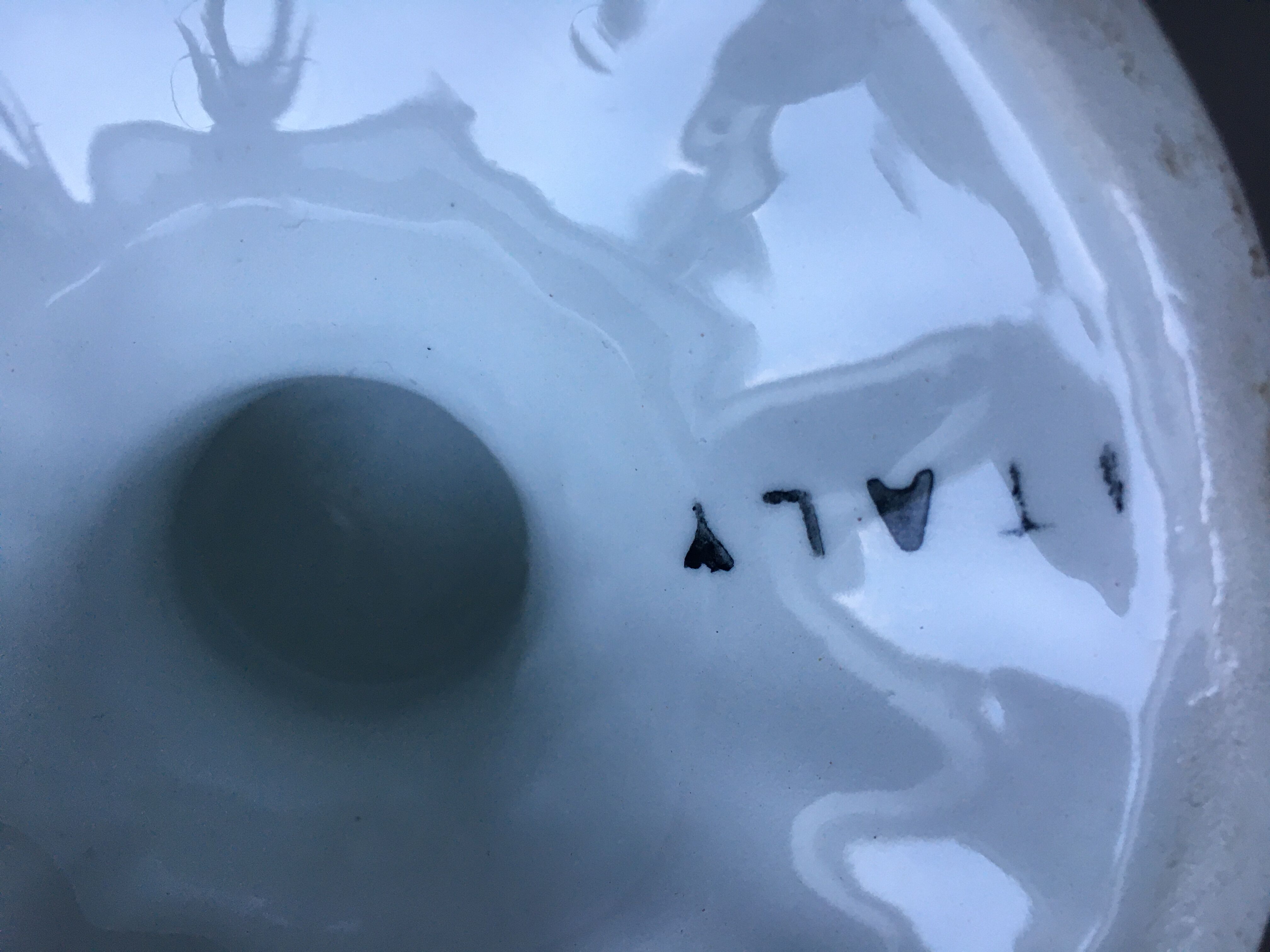 White chalice-cutting vase