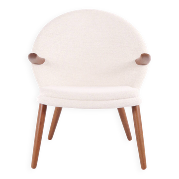 Armchair - Teak and light fabric - Kurt Olsen - Glostrup Furniture Factory - 1960s