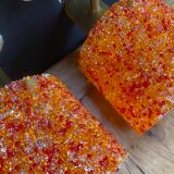 Appliques en perspex granité orange