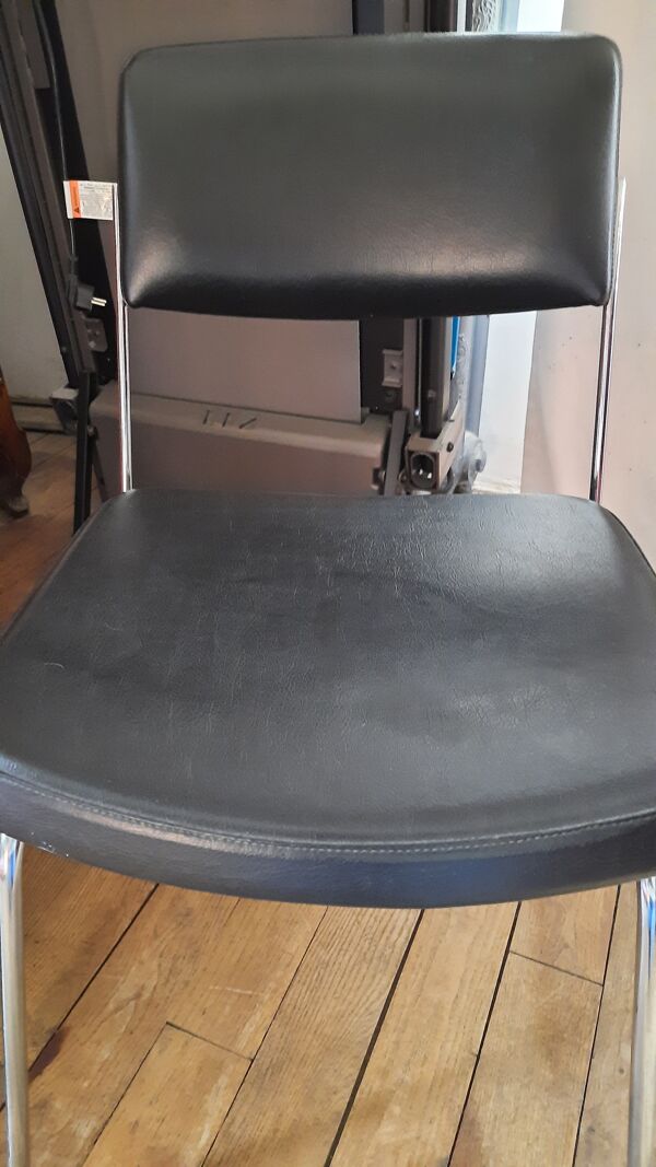 Fauteuil et chaise de bureau année 60 skaï