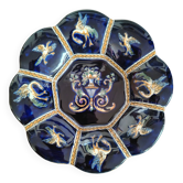 Coupelle en faïence de Gien Renaissance fond bleu D22 cm
