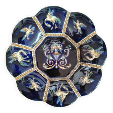 Coupelle en faïence de Gien Renaissance fond bleu D22 cm