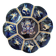 Ceramic dish from Gien Renaissance blue background D22 cm