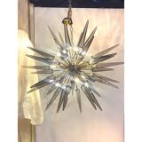 Contemporary Smoked “Spikes” Murano Glass Sputnik Chandelier