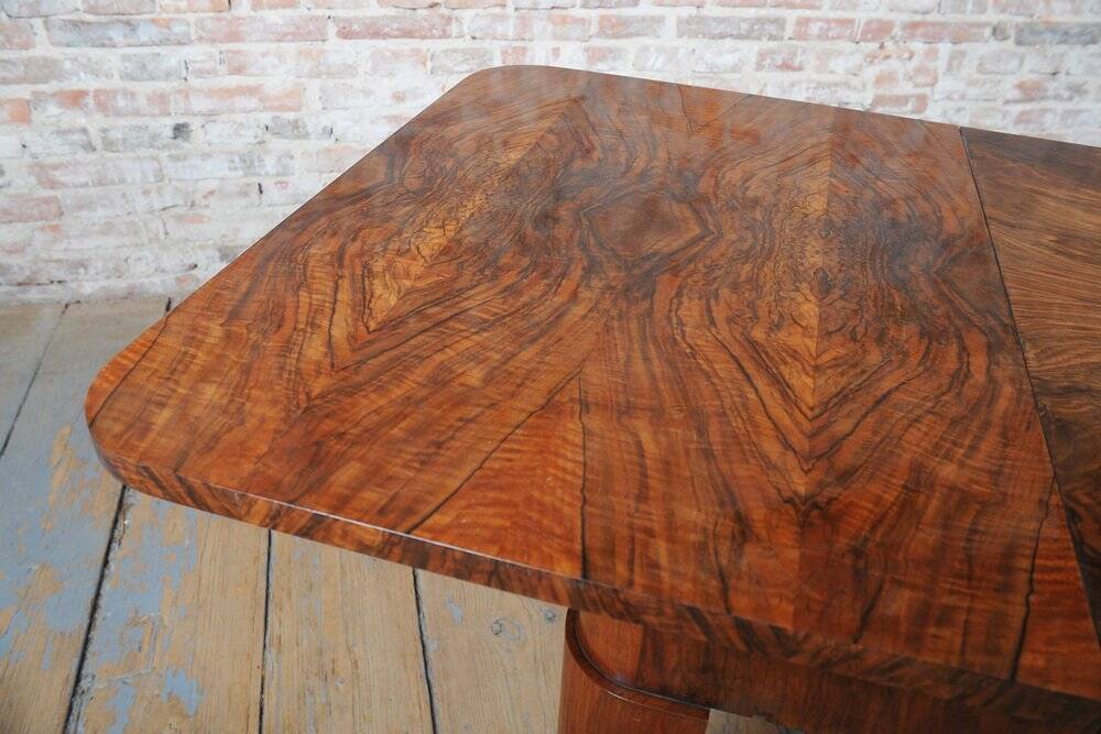 Art Deco Extendable Dining Table in Beech and Spruce, Czech, 1930s