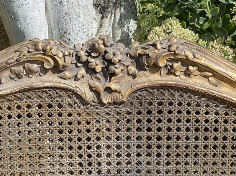 Sofa canage bench - gilded wood Louis XV style