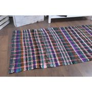 Vintage Turkish Hand-Knotted Wool Cotton Pink Kilim Runner Rug 83x220