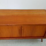 Danish teak sideboard with tambour doors