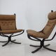 Sigurd Ressell Pair of Falcon Chairs Leather by Vatne Møbler Norway