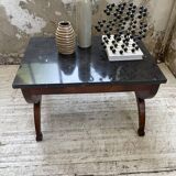 Empire style marble and mahogany coffee table