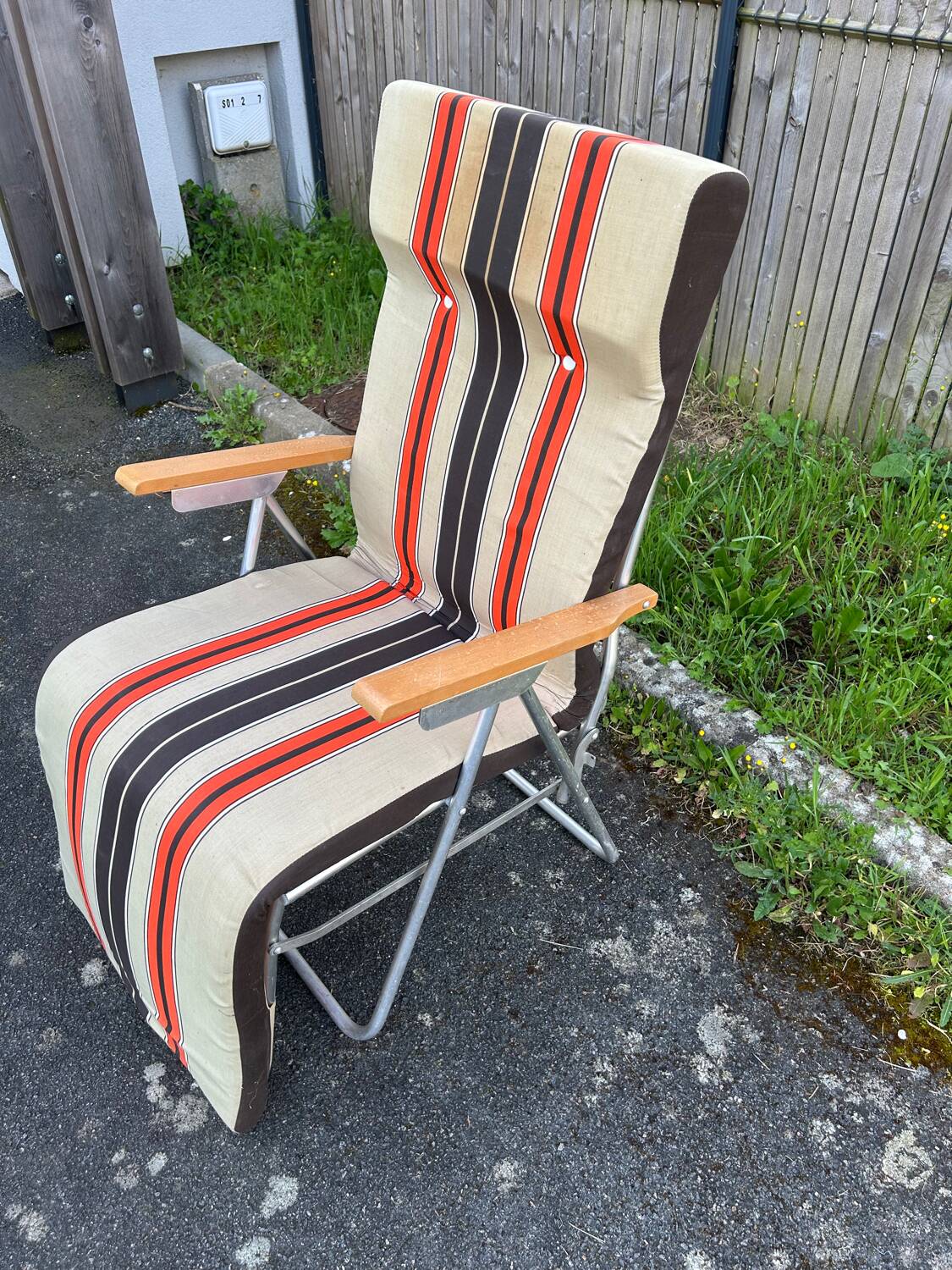 Fauteuil, transat de jardin vintage