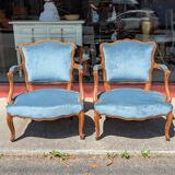 Pair of Louis XV cabriolet armchairs