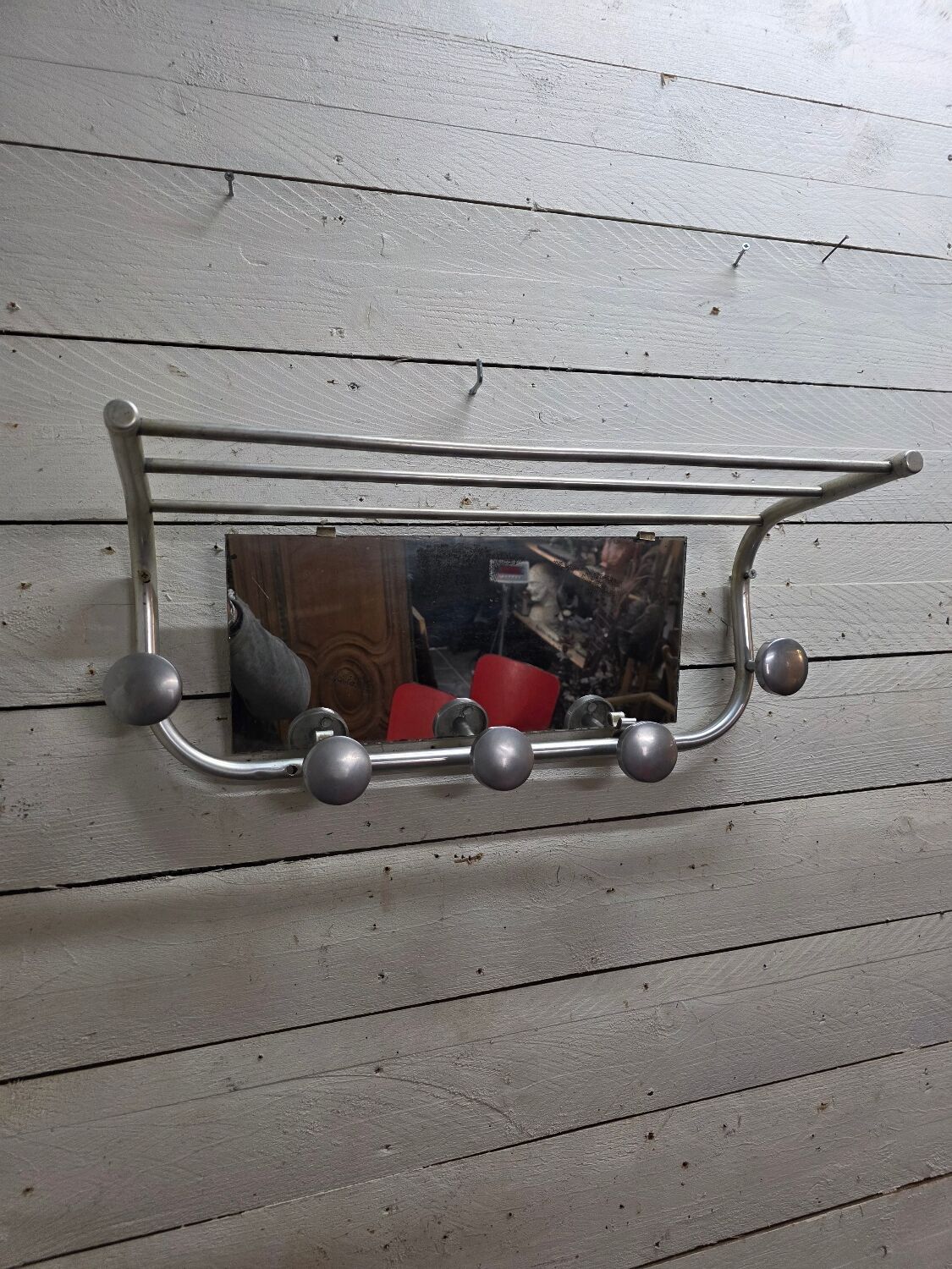 1960s aluminum coat rack