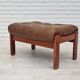 1970s, Swedish design, armchair with footstool, furniture leather.